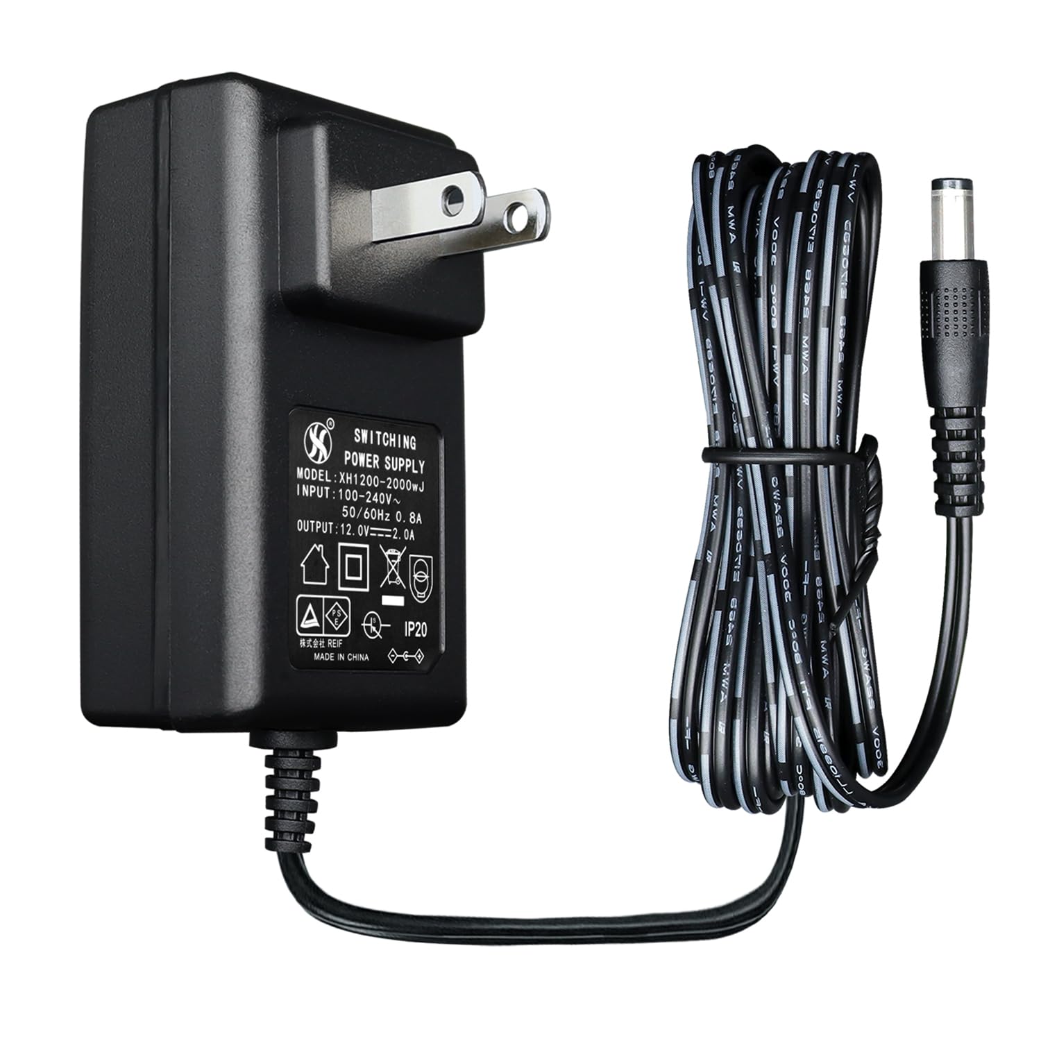 Amazon.co.jp: 12V 2A 24W 1.8Mロング電源アダプター、AC DC
